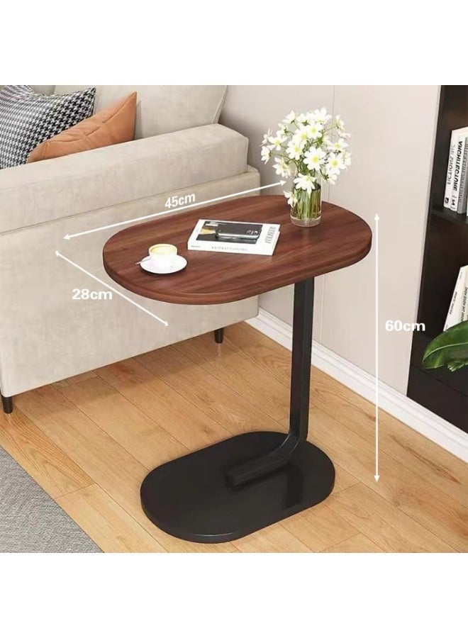 Modern Side Coffee Table Compact Living Room Accent Furniture Wooden Top Metal Stand Sofa Bedside Snack Laptop Holder Minimal Design Space Saving Home Decor Use - Image 3